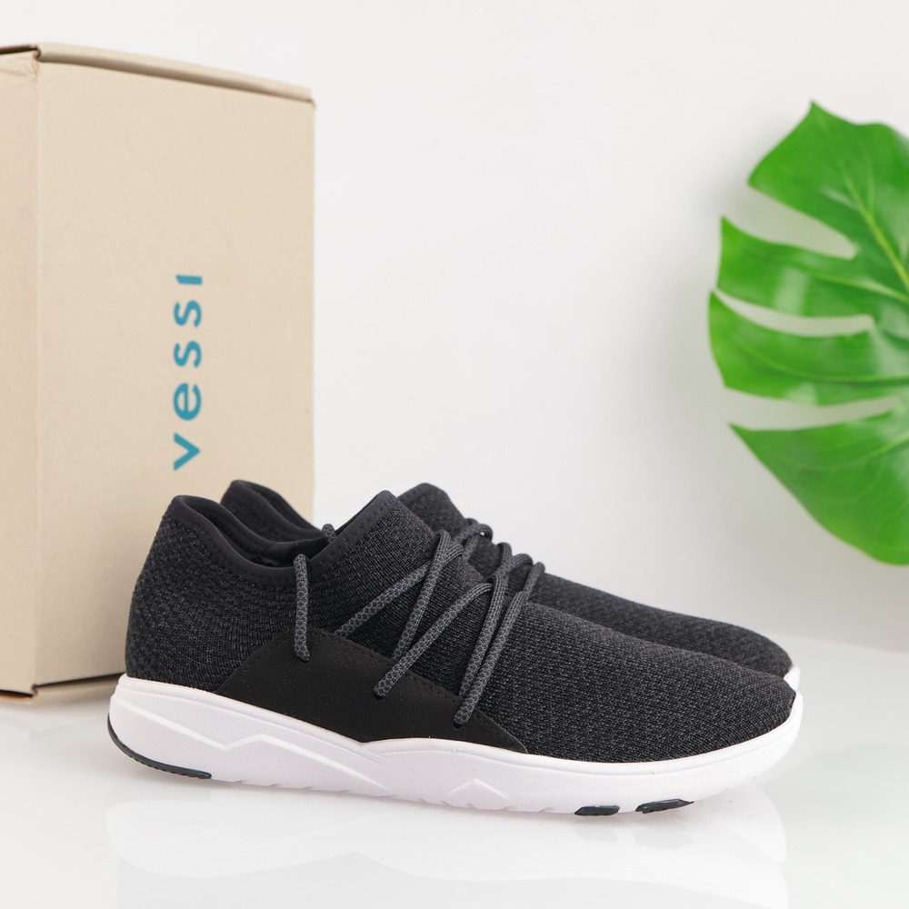 Vessi Shoes Womens Cityscape Sneakers Size 8 Black Waterproof Walking Comfort